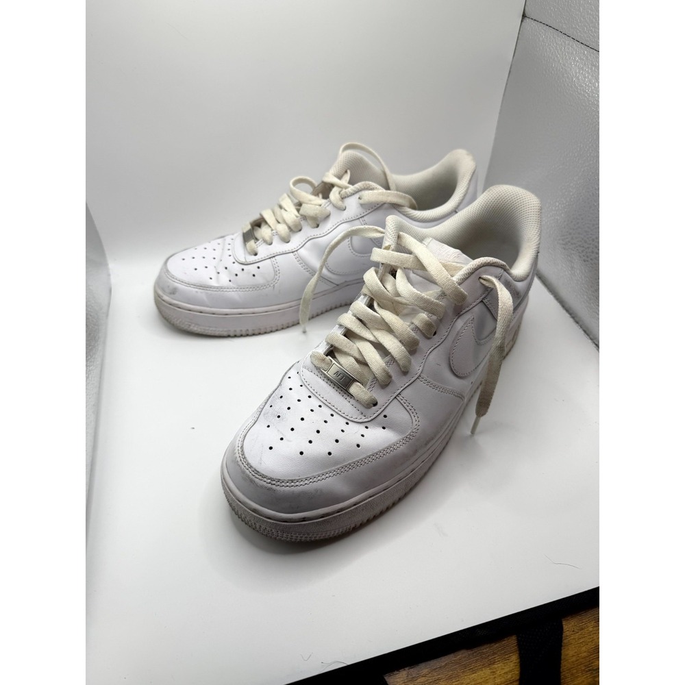 Nike Air Force 1 '07 CW2288-111 Men's 10 Shoes Cloud White Solo Swoosh Sneakers